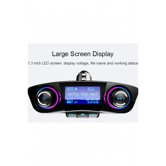 Πομπός FM, φορτιστής αυτοκινήτου 2xUSB, BT hands free BT06