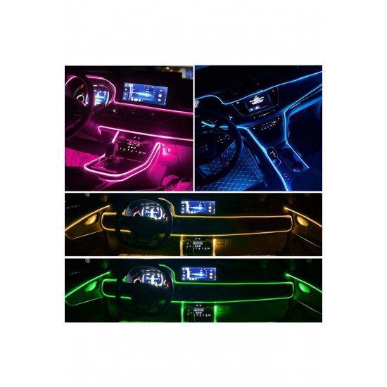 Διακοσμητικός φωτισμός LED RGB 110cm Καμπίνα αυτοκινήτου USB με τηλεχειριστήριο HW-0401