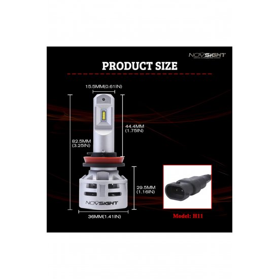 Λαμπτήρες LED 2 ΤΕΜ 30W 5000LM H11 12-24V LED 6500K A386 N9