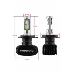 Λάμπες LED 2ΤΕΜ H7 25W 4000LM ΜΕ ΘΕΡΜΟΨΥΧΗ 12v/24v IP68 6000K Nighteye.