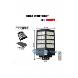 Ηλιακό φως δρόμου LED-800w STR-SOLAR με ενσωματωμένο πάνελ και αισθητήρα κίνησης - OEM