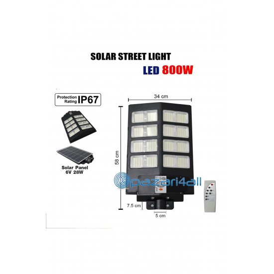 Ηλιακό φως δρόμου LED-800w STR-SOLAR με ενσωματωμένο πάνελ και αισθητήρα κίνησης - OEM Ηλιακό φως δρόμου LED-800w STR-SOLAR με ενσωματωμένο πάνελ και αισθητήρα κίνησης - OEM