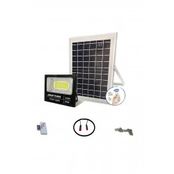 Ηλιακός προβολέας LED 150 Watt με φωτοβολταϊκό πάνελ και τηλεχειριστήριο -