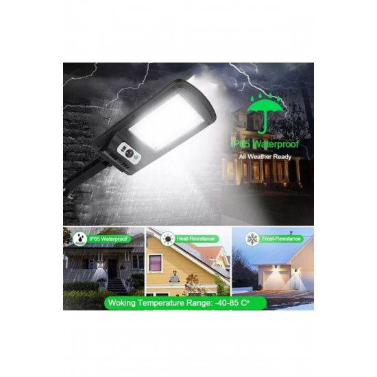 Αδιάβροχο Solar Floodlight 225 SMD LED - Φωτισμός δρόμου με τηλεχειριστήριο, ανιχνευτής κίνησης,