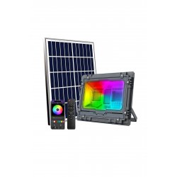 Έξυπνος ηλιακός προβολέας 800W RGB Mobile App 95 LED & χρονοδιακόπτης OEM.