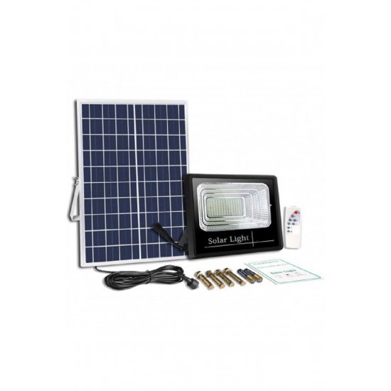 Solar LED Floodlight 25W Αδιάβροχο με χρονοδιακόπτη και τηλεχειριστήριο -