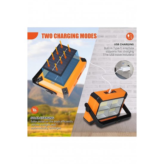 Επαναφορτιζόμενο φορητό Led Work Solar Light 10000mAh 10000 Lumens με βάση 360° - OEM