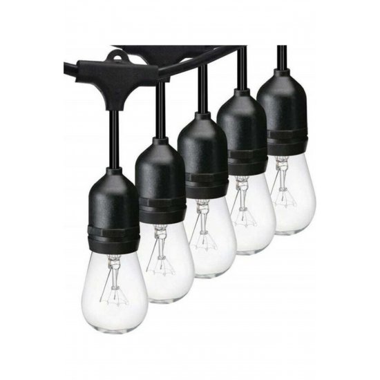 Κρεμαστό ηλιακό φωτιστικό κορδόνι 6W Warm White 2700K με Photocell IP65