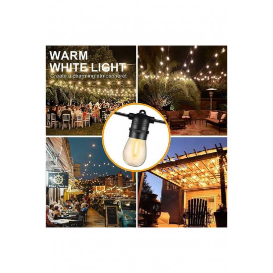Κρεμαστό ηλιακό φωτιστικό κορδόνι 6W Warm White 2700K με Photocell IP65