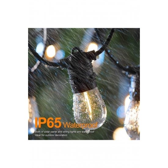 Κρεμαστό ηλιακό φωτιστικό κορδόνι 6W Warm White 2700K με Photocell IP65