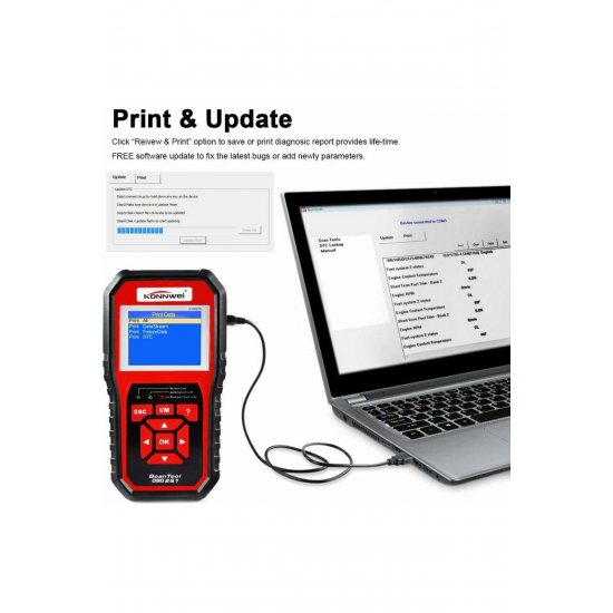 KW850 Car Diagnostic Digital OBD 2 with Cable Συμβατό με Android