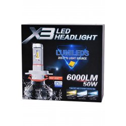 Λαμπτήρες αυτοκινήτου X3 H7 LED 6000K Cool White 9-32V 50W 2 τεμάχια
