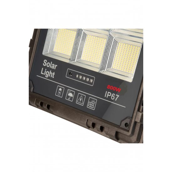 Solar LED Floodlight 800W White 6000K με τηλεχειριστήριο -