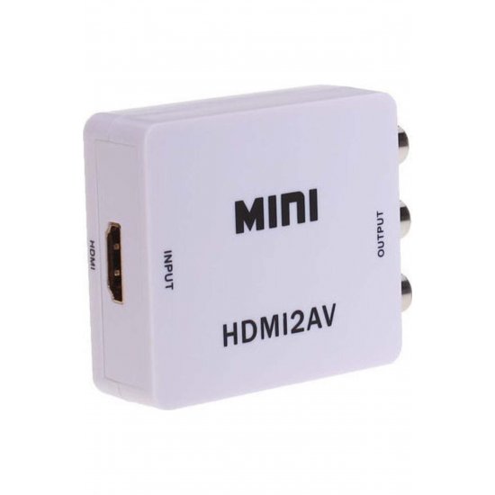 HDMI2AV Μετατροπέας HDMI από θηλυκό σε RCA θηλυκό Λευκό