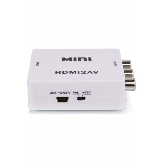 HDMI2AV Μετατροπέας HDMI από θηλυκό σε RCA θηλυκό Λευκό