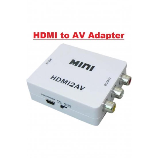 HDMI2AV Μετατροπέας HDMI από θηλυκό σε RCA θηλυκό Λευκό