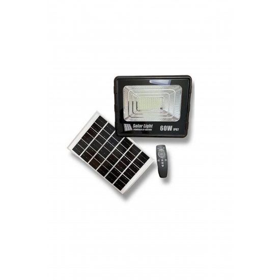 Solar Floodlight Waterproof GD-60H 60W με ξεχωριστό ηλιακό πάνελ και τηλεχειριστήριο