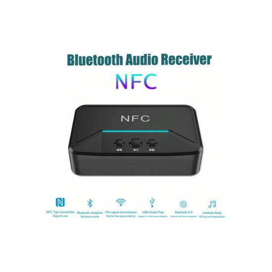 Ασύρματος δέκτης Bluetooth 5.0 με έξοδο 3,5 mm και NFC Ασύρματος δέκτης Bluetooth 5.0 με έξοδο 3,5 mm και NFC