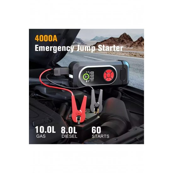 HW-0354 Φορητή μπαταρία αυτοκινήτου Jump Starter με Power Bank / USB / Αντλία / Φακό 12V