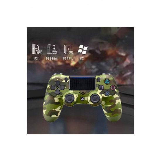 Ασύρματο χειριστήριο Doubleshock Joystick, Συμβατό PS4/Pro/Slim, Touchpad, Army Green