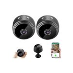 Σετ 2 ασύρματων καμερών παρακολούθησης HD 1080p, νυχτερινή όραση, ανίχνευση κίνησης, μικρή, DealsReall®