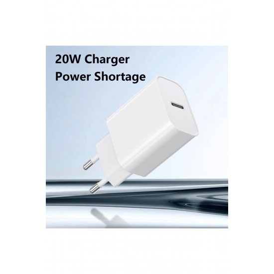 Φορτιστής Fast Charge, Flippy, European Standard, 20 W, Συμβατό με iPhone 8-14, Λευκό