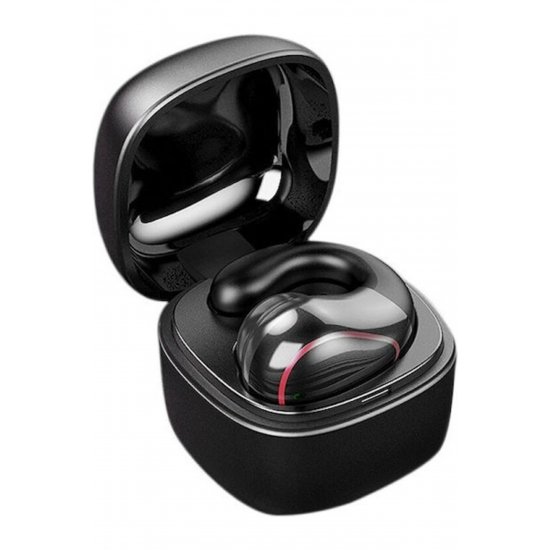 Ακουστικό Bluetooth Handsfree T25 Earbud με Μαύρη θήκη φόρτισης