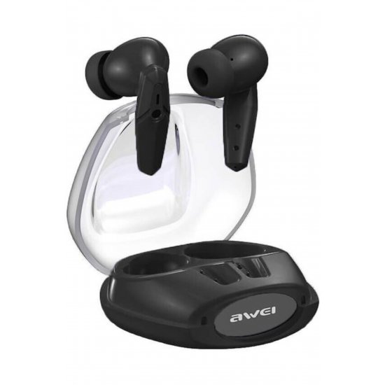 Ακουστικό Bluetooth Handsfree T25 Earbud με Μαύρη θήκη φόρτισης