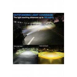 Διπλοί προβολείς μοτοσικλέτας LED Hi/Lo 12V 4500LM 40w Σετ πάνω και κάτω 6500K 3000K RR70