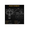 Διπλοί προβολείς μοτοσικλέτας LED Hi/Lo 12V 4500LM 40w Σετ πάνω και κάτω 6500K 3000K RR70