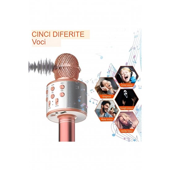 Μικρόφωνο Karaoke, Southern Sky, για παιδιά, Bluetooth, Ενσωματωμένο ηχείο, Συμβατό με οποιοδήποτε Smart