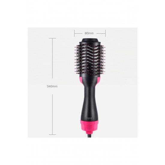 Βούρτσα ζεστού αέρα, Jormftte, Nylon, 1000 W, 110V, 50-60 Hz, Μαύρο/Ροζ