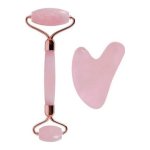 Face Roller & Gua Sha Tool από Rose Quartz για Αντιγήρανση