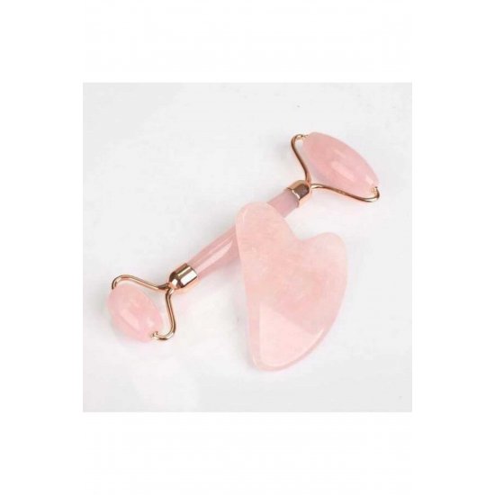 Face Roller & Gua Sha Tool από Rose Quartz για Αντιγήρανση