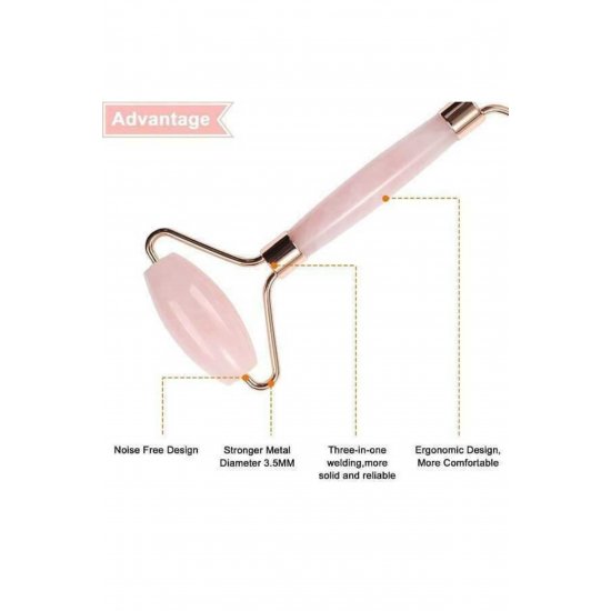 Face Roller & Gua Sha Tool από Rose Quartz για Αντιγήρανση