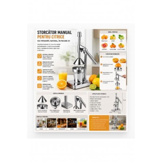 Εγχειρίδιο Inox Steel Citrus Juicer – Professional Juice Press Εγχειρίδιο Inox Steel Citrus Juicer – Professional Juice Press