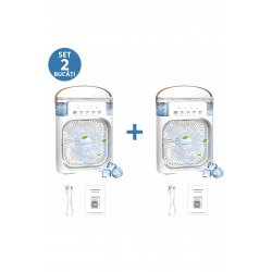 ® Φορητός ψύκτης αέρα 3 σε 1, Μίνι ανεμιστήρας USB, υγραντήρας & καθαριστής αέρα, 600 ml, 7 φώτα LED