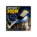 Ηλιακό φως δρόμου 300W, με ξεχωριστό ηλιακό πάνελ, τηλεχειριστήριο, αισθητήρα κίνησης, IP65, LED, ψυχρό λευκό, για αυλή, κήπο και χώρους στάθμευσης