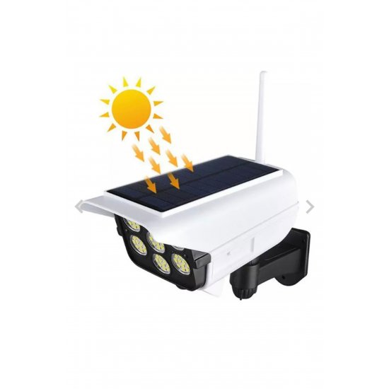Ηλιακός λαμπτήρας με σχεδίαση κάμερας παρακολούθησης αισθητήρα κίνησης, 77 SMD LED, 2100lm, Περιλαμβάνεται τηλεχειριστήριο