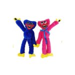 Σετ 2 παιχνίδια Poppy Playtime - Huggy Wuggy, Kissy Missy, 40 cm, Flexible Arms, Λούτρινο, Μπλε/Ροζ