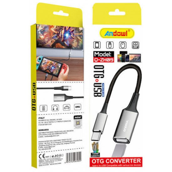 Μετατροπέας USB-C αρσενικό σε USB-A θηλυκό 1 τεμ Q-Z019