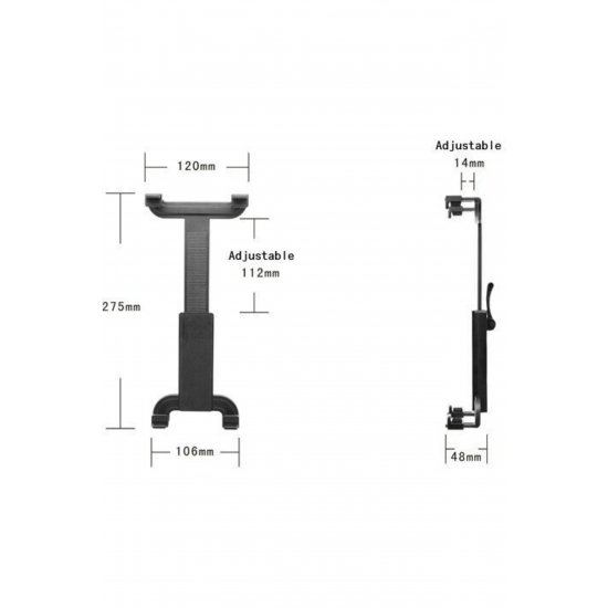Βάση για Tablet Car Mobile & Tablet Mount με ρυθμιζόμενους γάντζους Μαύρος Κωδικός: G0952