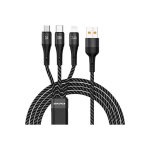 CL-972 Πλεγμένο καλώδιο USB σε Lightning / Type-C / micro USB 1,2 m