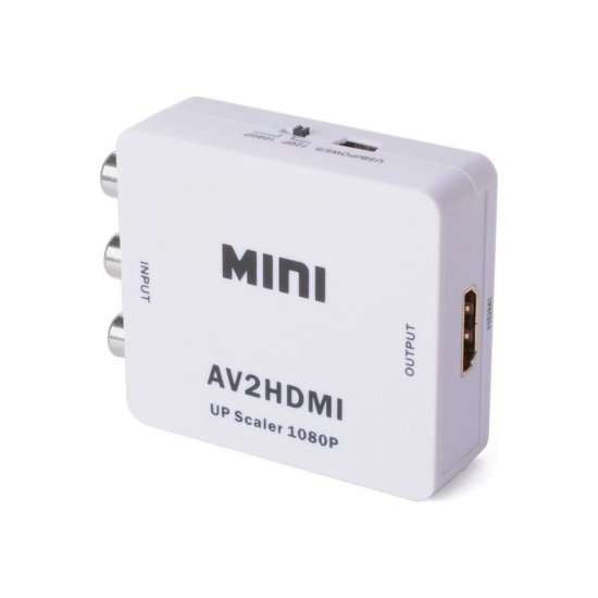 Anga AV2HDMI Μετατροπέας RCA θηλυκό σε HDMI θηλυκό Λευκό 1τεμ
