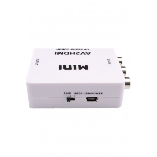 Anga AV2HDMI Μετατροπέας RCA θηλυκό σε HDMI θηλυκό Λευκό 1τεμ