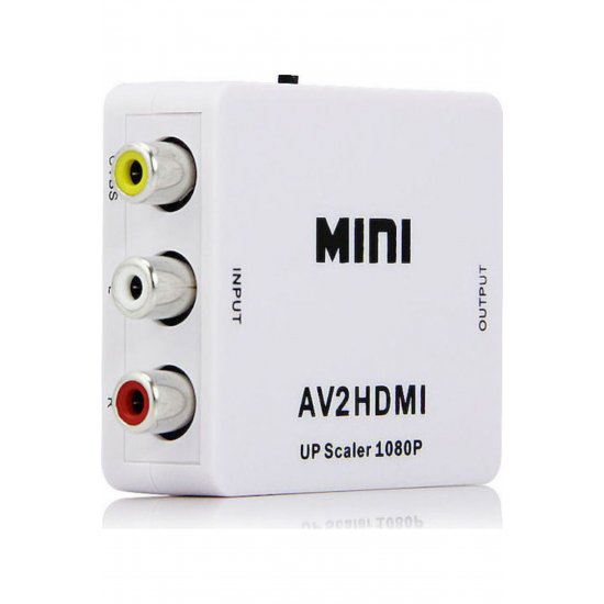Anga AV2HDMI Μετατροπέας RCA θηλυκό σε HDMI θηλυκό Λευκό 1τεμ
