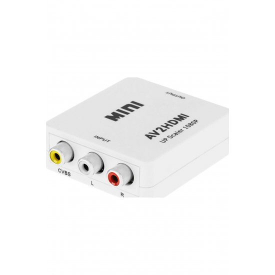 Anga AV2HDMI Μετατροπέας RCA θηλυκό σε HDMI θηλυκό Λευκό 1τεμ