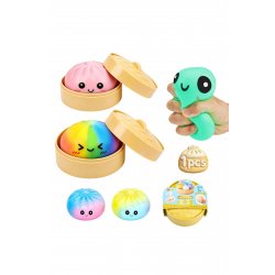 Διαδραστικό παιχνίδι Squishy Dumpling για παιδιά, χαριτωμένο σχέδιο, πολύχρωμο, τυχαίο μοντέλο, εφέ κατά του στρες, 10x10 cm APPROX, HAPPY JOKER®