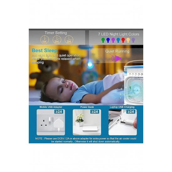 Ηλεκτρικός ανεμιστήρας Mini USB Type-C, 5 ταχύτητες, αθόρυβη λειτουργία, φορητός σχεδιασμός με ρυθμιζόμενη ροή αέρα