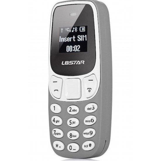 L8STAR BM10 Mini Dual SIM Κινητό με Γκρι Κουμπιά